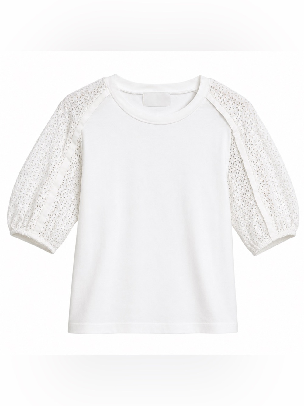3.1 Philip Kim white puff sleeve eyelet top size medium
